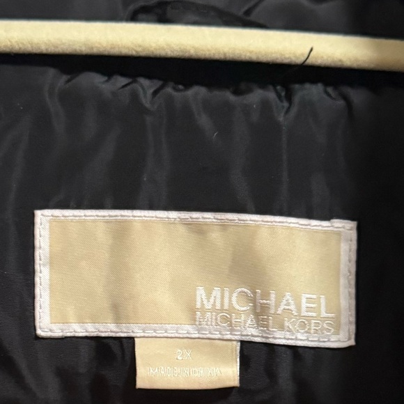 Michael Kors Black hooded Puffer down Jacket 2x - Picture 6 of 8